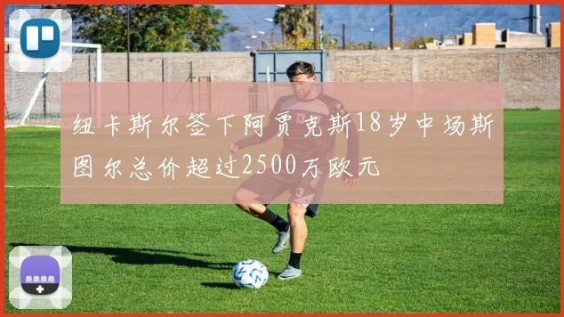 纽卡斯尔签下阿贾克斯18岁中场斯图尔总价超过2500万欧元